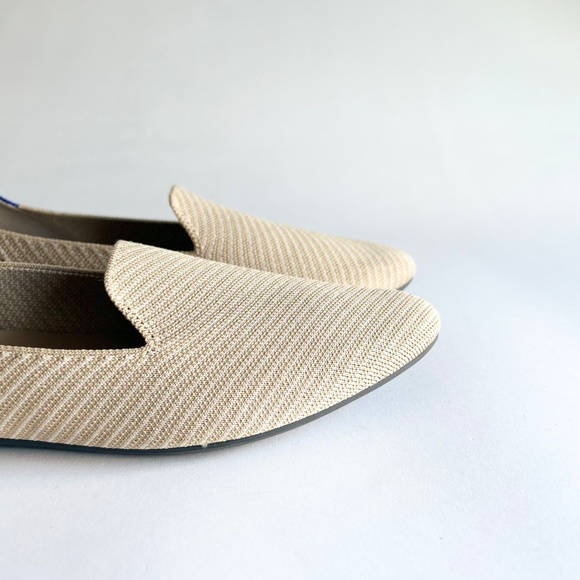 Rothy’s Cream White Textile Almond Toe Rubber Outsole Flats size 11 - Picture 4 of 15